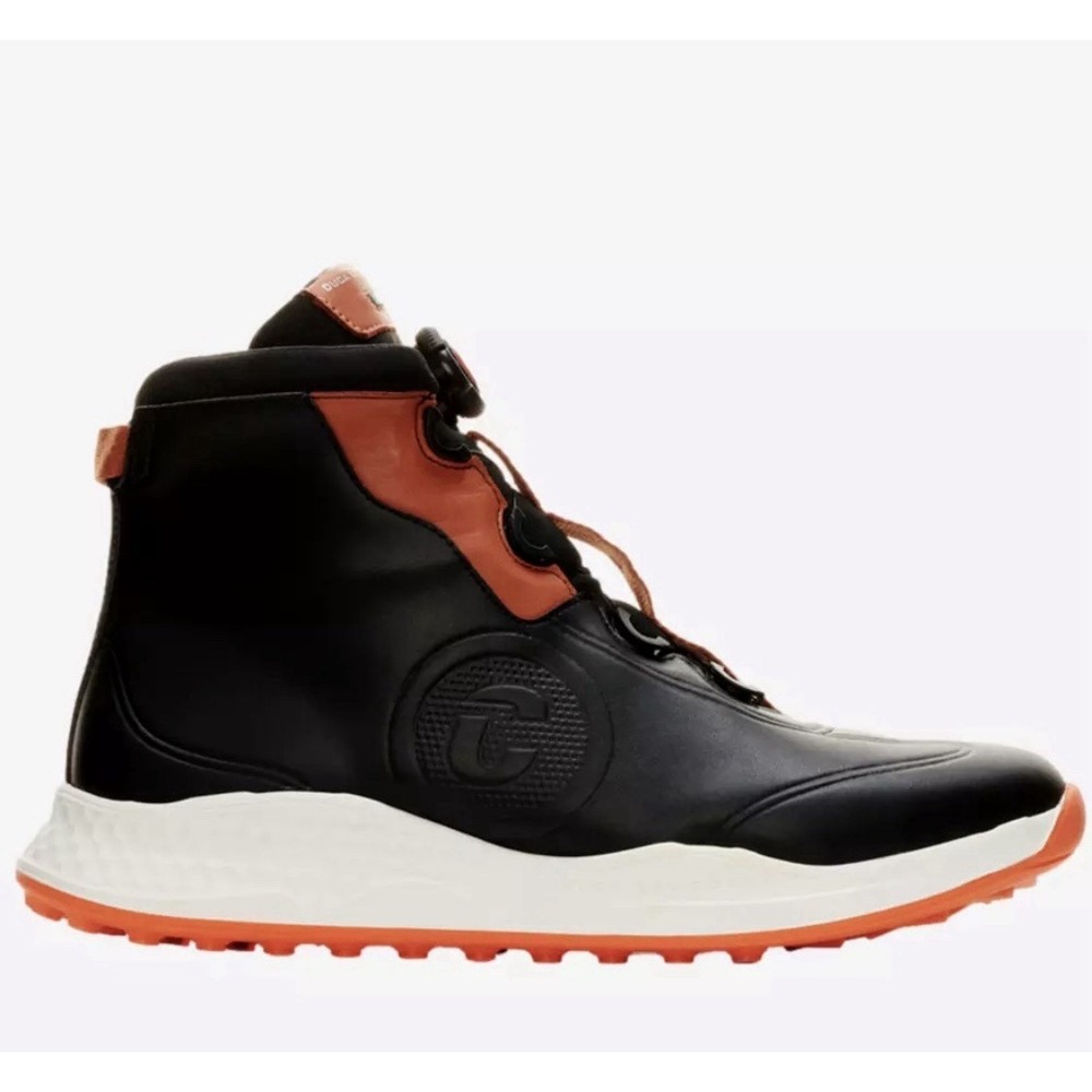 Duca Del Cosma Men's Golf Boots Bologna 11 Black/Orange Leather AirPlay XII